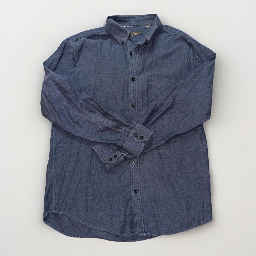 Ben Sherman Vintage Men's Button-Up Shirtβ Blue 100% Cotton Blue In L Excellent